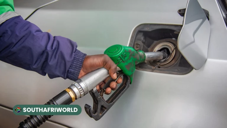 Petrol pumps at a South African filling station as new April 2026 petrol prices take effect