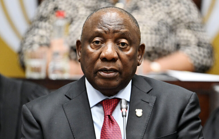 President Cyril Ramaphosa speaking at an energy conference as South Africa faces rising fuel and supply-chain pressure from global conflict.
