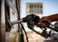 A fuel pump at a South African filling station, showing the petrol price October 2026 increase