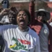 Police monitoring a protest in South Africa, ahead of the 30 September shutdown called by a protest group