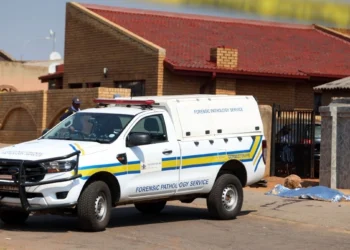 Police tape at a crime scene in Tembisa, where the Ekurhuleni 12th woman was killed