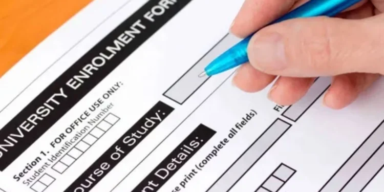 A South African matric pupil filling in a university application form at a laptop