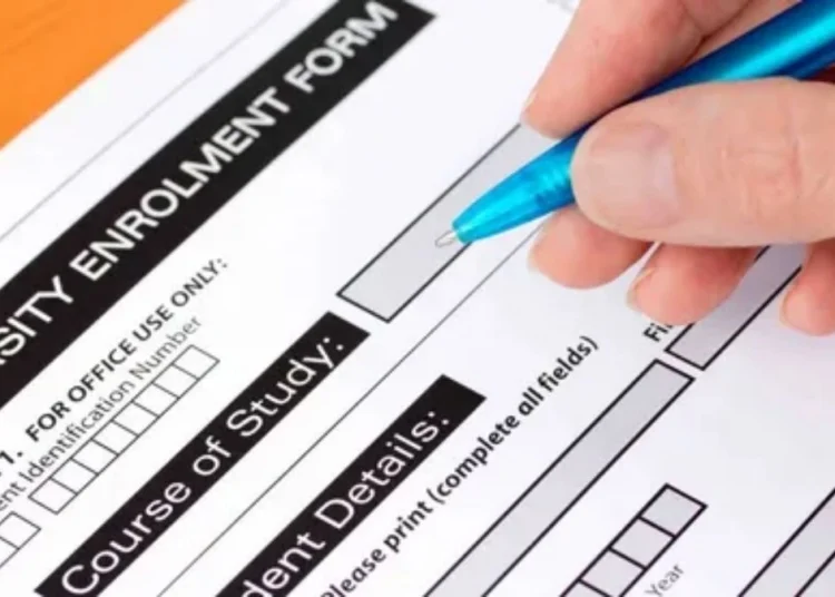 A South African matric pupil filling in a university application form at a laptop
