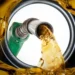 A fuel pump display at a South African filling station during the fuel price increase South Africa faces in October