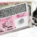 A South African driving licence card on a testing centre counter as the driving licence renewal fee comes under review